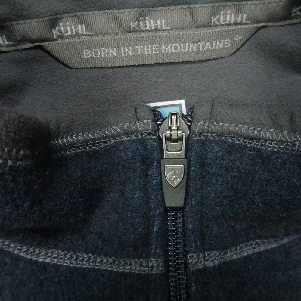 Kuhl‎ Pullover Mens Small Blue 1/4 Zip Chianti Fleece Wool Blend Hiking Jumper